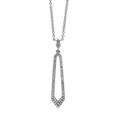 Collier mit 66 Brillanten 0,15 ct. aus 585 Weigold ca. 45,5 cm mit Zertifikat