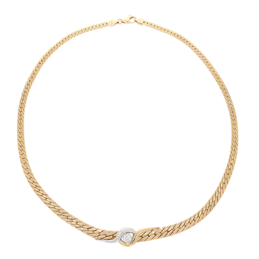 Bicolor Collier mit Brillant ca. 0,27 ct. aus 585 Gold 42,5 cm