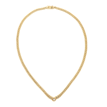 Bicolor Collier mit Brillant ca. 0,07 ct. aus 750 Gold 42,5 cm