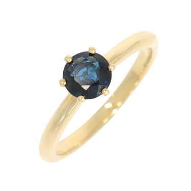 LUXORA Ring mit Saphir ca. 0,76 ct. aus 750 Gelbgold # 54