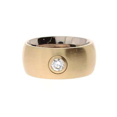 Bicolor Ring mit Brillant ca. 0,30 ct. aus 750 Gold # 56