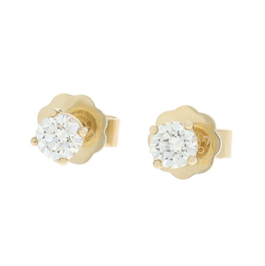 LUXORA Solitrohrstecker mit 2 Brillanten 0,37 ct. aus 585 Gelbgold