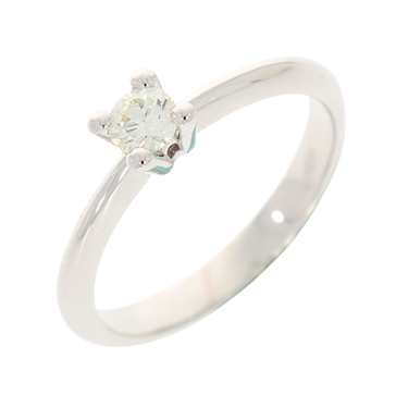 LUXORA Solitrring mit Brillant 0,23 ct. aus 750 Weigold # 55