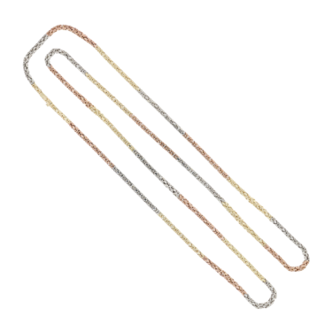 Tricolor Knigskette 3,5 x 3,5 mm aus 585 Gold 116 cm