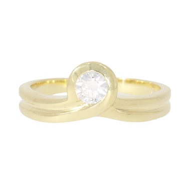 Ring mit Brillant ca. 0,26 ct. aus 585 Gelbgold # 52