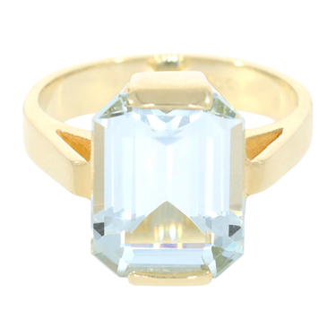 Ring mit Aquamarin ca. 4,20 ct. aus 585 Gelbgold # 48