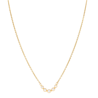 Collier mit 5 Brillanten ca. 0,15 ct. aus 750 Gelbgold 42 cm