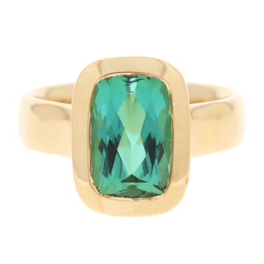 LUXORA Ring mit einem Turmalin 4,94 ct. aus 750 Gelbgold # 58