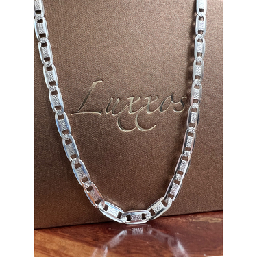 Luxxos Stegpanzerkette diamantiert aus 925 Sterlingsilber 45 cm
